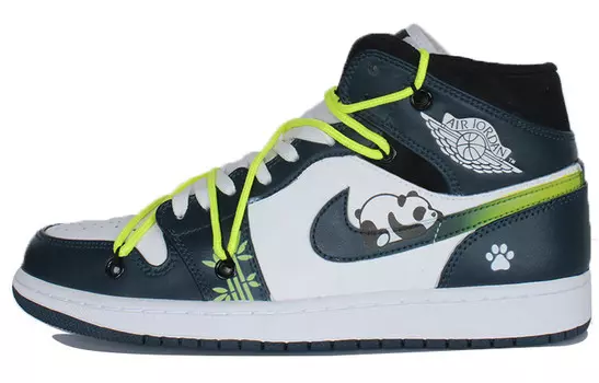Кроссовки Air Jordan 1 Vintage Basketball Shoes Women's Mid-top Cyan/White, голубой