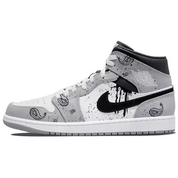 Кроссовки Air Jordan 1 Vintage Basketball Shoes Men Mid-top White/gray, серый