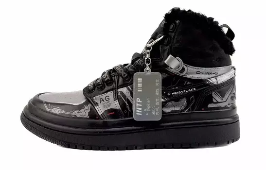 Кроссовки Air Jordan 1 Vintage Basketball Shoes Women's High-top Black/silver, черный