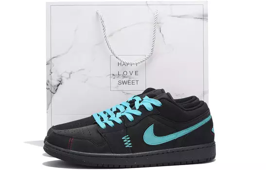 Кроссовки Air Jordan 1 Vintage Basketball Shoes Men Low-top Green, черный