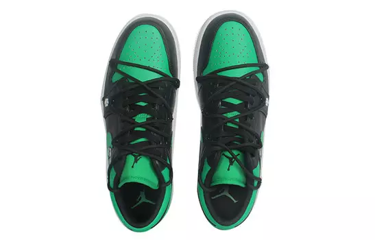 Кроссовки Air Jordan 1 Vintage Basketball Shoes Men Low-top Green/black, зеленый