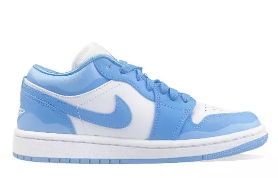 Кроссовки Air Jordan 1 Vintage Basketball Shoes Women's Low-top White/Blue, белый