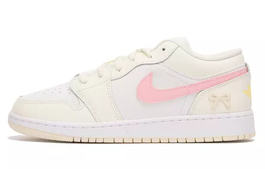Кроссовки Air Jordan 1 Vintage Basketball Shoes Women's Low-top White/Pink, цвет Customized