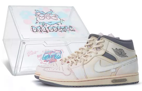 Кроссовки Air Jordan 1 Vintage Basketball Shoes Men Mid-top Yellow/white/pink, цвет Skin