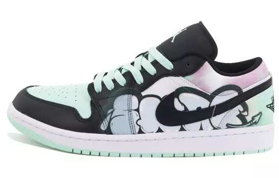 Кроссовки Air Jordan 1 Vintage Basketball Shoes Men Low-top White, зеленый