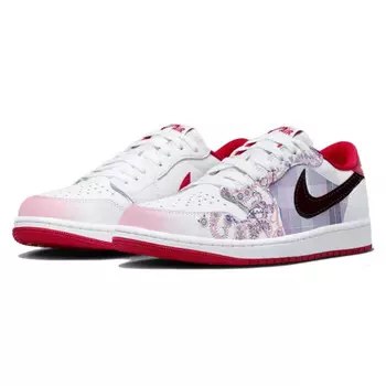 Кроссовки Air Jordan 1 Vintage Basketball Shoes Unisex Low-top White/red, красный