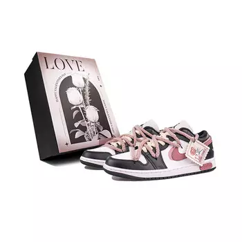 Кроссовки Air Jordan 1 Vintage Basketball Shoes Women's Low-top Black/powder, черный/розовый