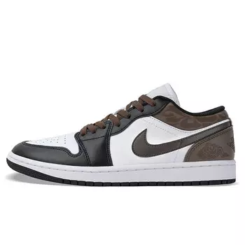 Кроссовки Air Jordan 1 Vintage Basketball Shoes Men Low-top Black Brown White, черный