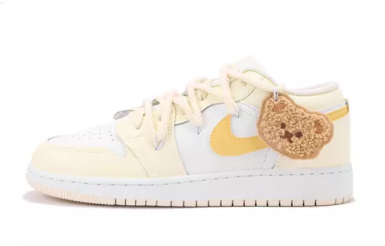 Кроссовки Air Jordan 1 Vintage Basketball Shoes Women's Low-top Yellow, желтый