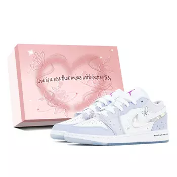 Кроссовки Air Jordan 1 Vintage Basketball Shoes Women's Low-top White, белый