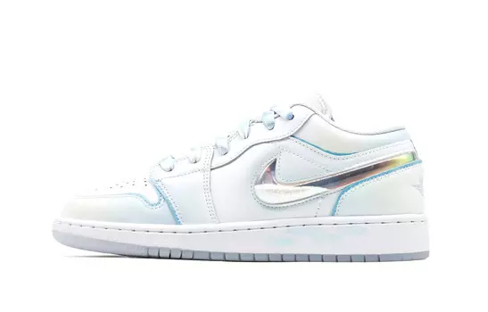 Кроссовки Air Jordan 1 Vintage Basketball Shoes Women's Low-top White/Blue/Yellow, белый