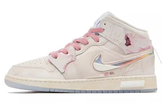 Кроссовки Air Jordan 1 Vintage Basketball Shoes Women's Mid-top Light Beige, бежевый