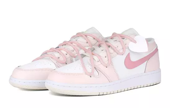 Кроссовки Air Jordan 1 Vintage Basketball Shoes Women's Low-top White, розовый