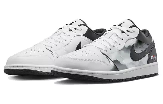 Кроссовки Air JORDAN 1 Vintage Basketball Shoes Men Low-Top Black White, черный