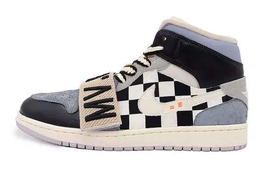 Кроссовки Air Jordan 1 Vintage Basketball Shoes Women's High-top Black/white, черный/белый