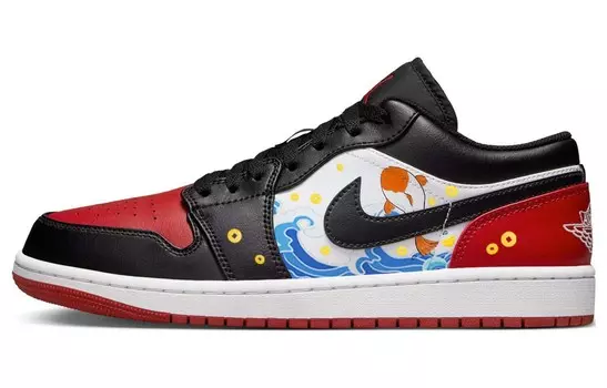 Кроссовки Air Jordan 1 Vintage Basketball Shoes Men Low-top Black/Red, серый