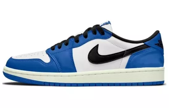 Кроссовки Air Jordan 1 Vintage Basketball Shoes Men Low-top Blue/white/black, синий