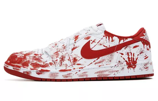 Кроссовки Air Jordan 1 Vintage Basketball Shoes Unisex Low-top White, красный