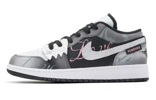 Кроссовки Air Jordan 1 Vintage Basketball Shoes Women's Low-top Grey/silver/black, серый