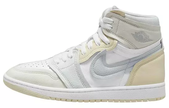 Кроссовки Air JORDAN 1 Vintage Basketball Shoes Women's High-Top White Yellow