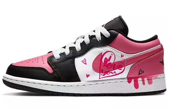 Кроссовки Air Jordan 1 Vintage Basketball Shoes Women's Low-top Pink/white, розовый