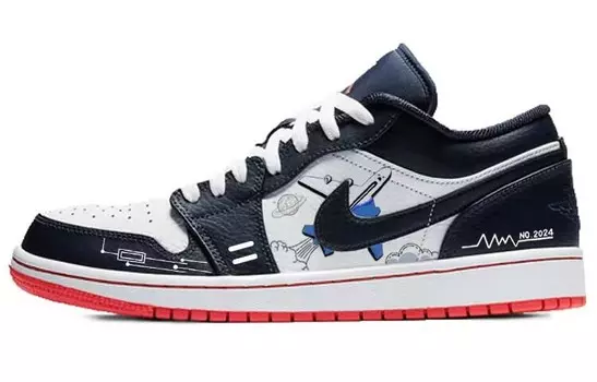 Кроссовки Air Jordan 1 Vintage Basketball Shoes Unisex Low-top Blue/white, синий