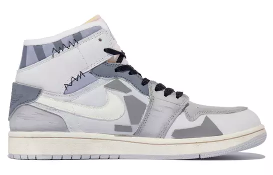 Кроссовки Air Jordan 1 Vintage Basketball Shoes Men Mid-top Purple/grey/black, черный