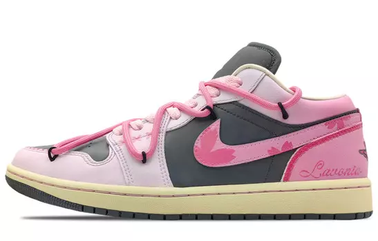 Кроссовки Air Jordan 1 Vintage Basketball Shoes Women's Low-top Pink/Black, черный