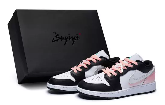 Кроссовки Air Jordan 1 Vintage Basketball Shoes Women's Low-top Pink Silver, черный