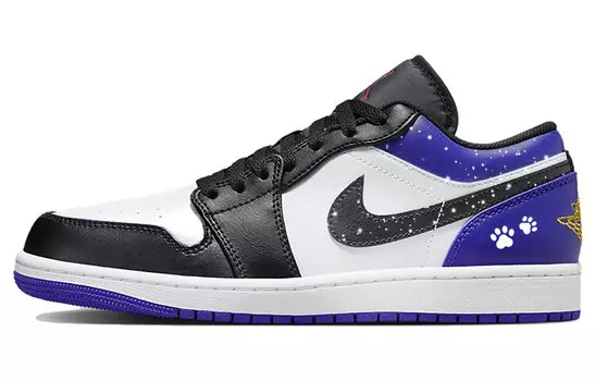 Кроссовки Air Jordan 1 Vintage Basketball Shoes Men Low-top White/black/purple, белый