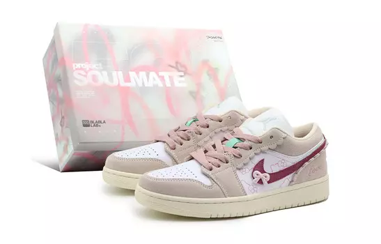 Кроссовки Air Jordan 1 Vintage Basketball Shoes Women's Low-top Pink/white, цвет Lotus Color