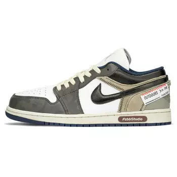 Кроссовки Air Jordan 1 Vintage Basketball Shoes Men Low-top Black/Brown, черный/коричневый