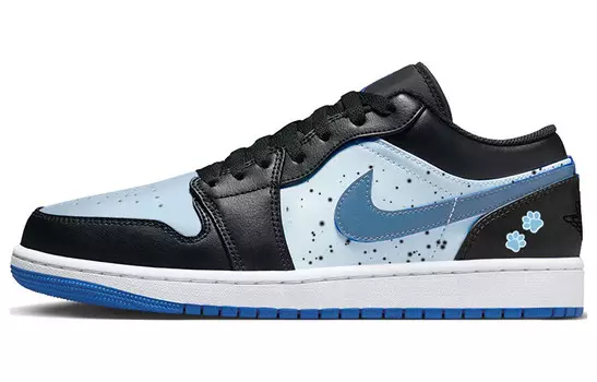 Кроссовки Air Jordan 1 Vintage Basketball Shoes Men Low-top Black/Blue, черный
