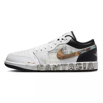 Кроссовки Air Jordan 1 Vintage Basketball Shoes Men Low-top Black/White/Brown/Grey, черный