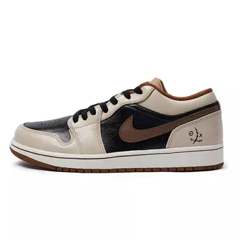 Кроссовки Air Jordan 1 Vintage Basketball Shoes Men Low-top Black/Brown, цвет Coffee