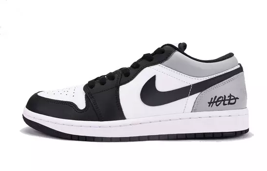 Кроссовки Air Jordan 1 Vintage Basketball Shoes Men Low-top Gray, черный/серый