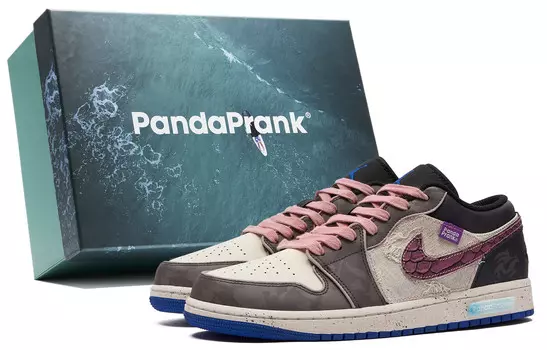 Кроссовки Air Jordan 1 Vintage Basketball Shoes Men Low-top Purple/brown, фиолетовый
