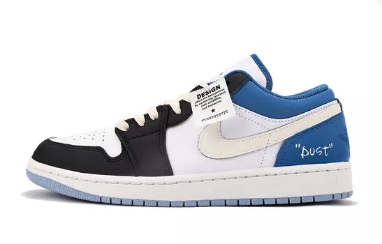 Кроссовки Air Jordan 1 Vintage Basketball Shoes Men Low-top Blue/Black/White, черный