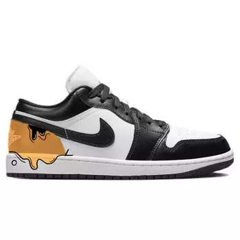 Кроссовки Air Jordan 1 Vintage Basketball Shoes Women's Low-top Black/white, черный/белый