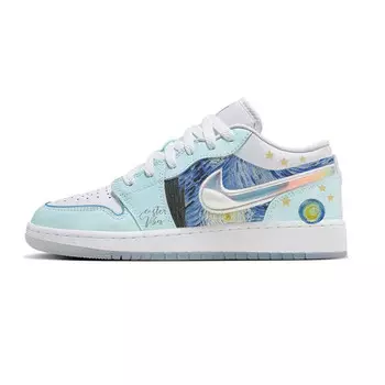 Кроссовки Air JORDAN 1 Vintage Basketball Shoes Women's Low-Top White Blue