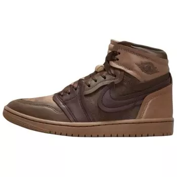 Кроссовки Air Jordan 1 Vintage Basketball Shoes Women's High-top Brown, коричневый