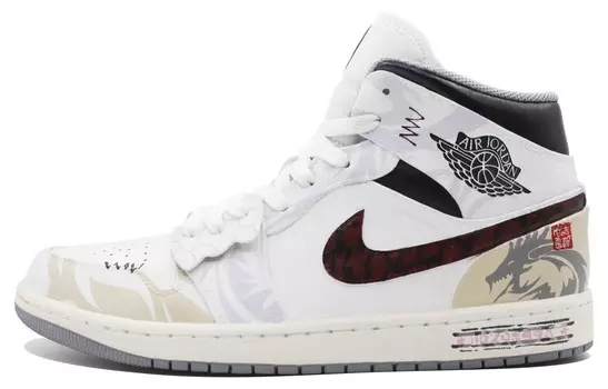 Кроссовки Air Jordan 1 Vintage Basketball Shoes Women's Mid-top Brown/White, цвет Chestnut