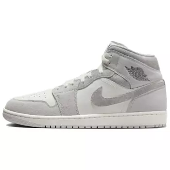 Кроссовки Air Jordan 1 Vintage Basketball Shoes Men Mid-top Gray/White, серый/белый