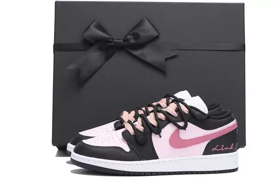 Кроссовки Air Jordan 1 Vintage Basketball Shoes Women's Low-top Black/Pink, черный