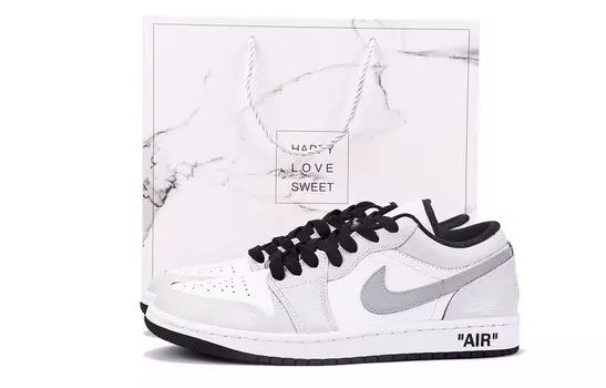 Кроссовки Air Jordan 1 Vintage Basketball Shoes Men Low-top Gray, серый