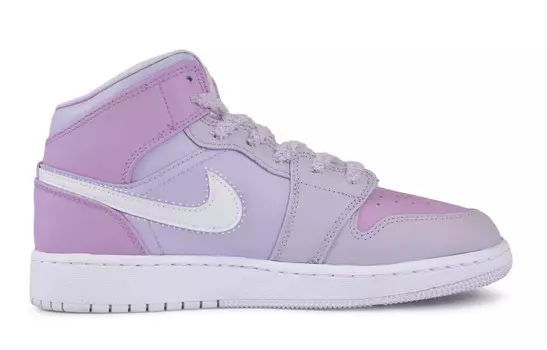 Кроссовки Air Jordan 1 Vintage Basketball Shoes Women's Mid-top White, фиолетовый