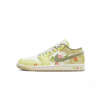 Кроссовки Air Jordan 1 Vintage Basketball Shoes Women's Low-top White, цвет Matcha