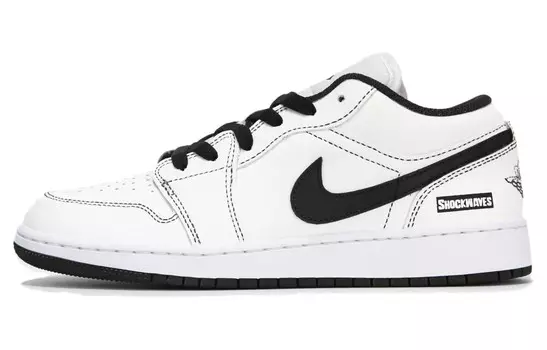 Кроссовки Air Jordan 1 Vintage Basketball Shoes Men Low-top Black/White, белый