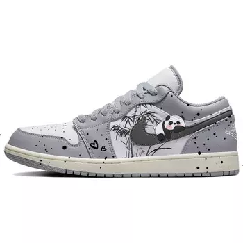 Кроссовки Air Jordan 1 Vintage Basketball Shoes Men Low-top Grey/white, серый/белый