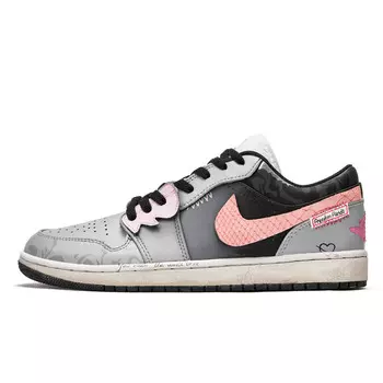 Кроссовки Air Jordan 1 Vintage Basketball Shoes Women's Low-top Gray/Pink, цвет Dusty Rose